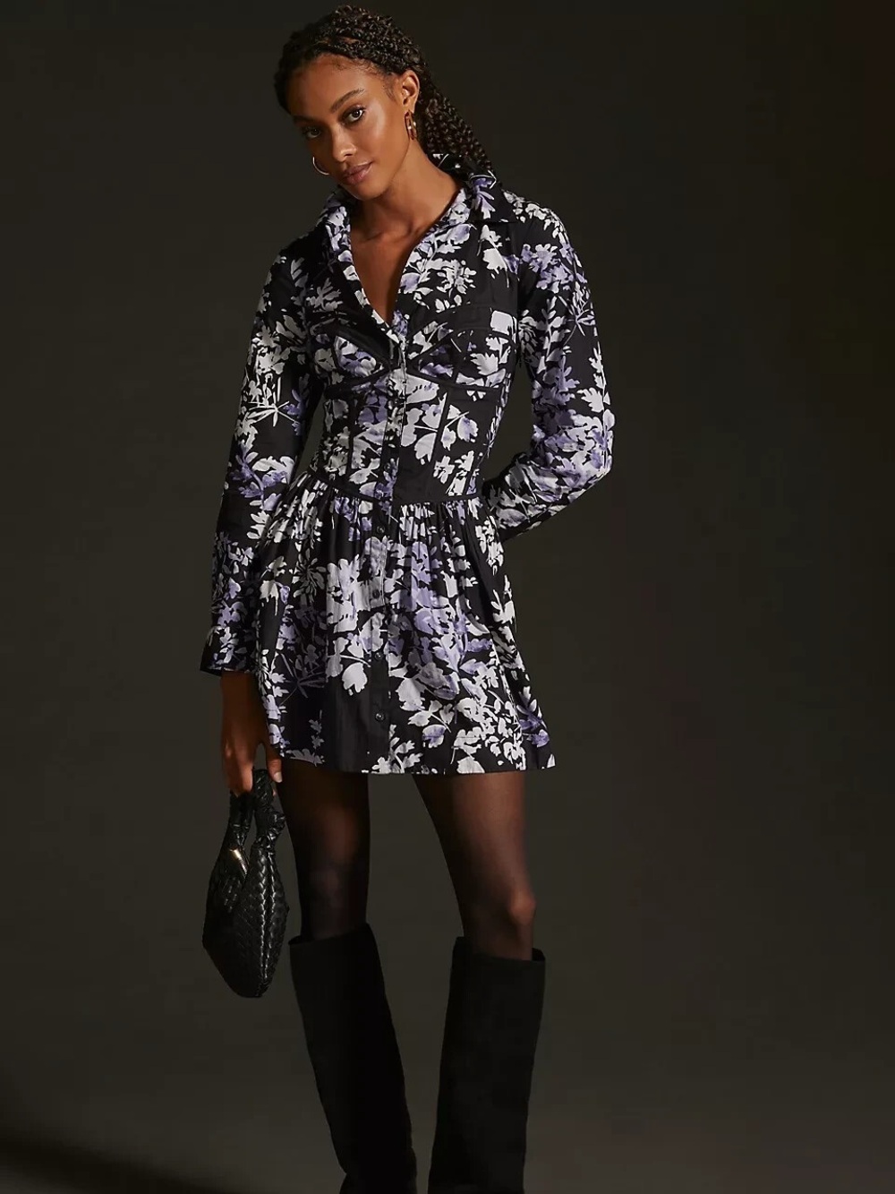 Anthropologie Floral Long Sleeve Dress